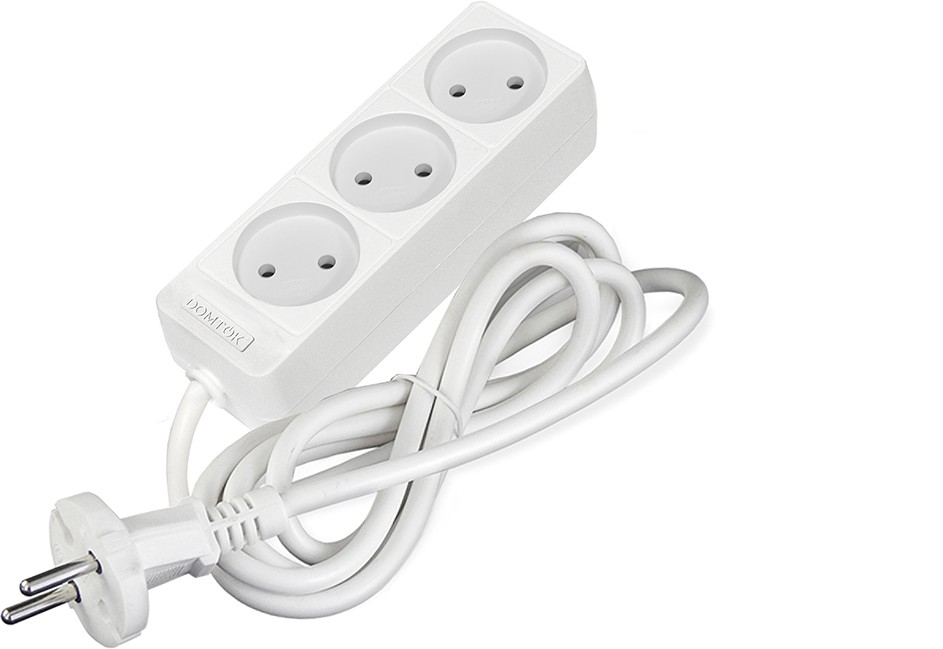 Удлинитель DOMTOK (ЛИДЕР) 3х3 ПВС 2х0,75 б/з 2,2кВт