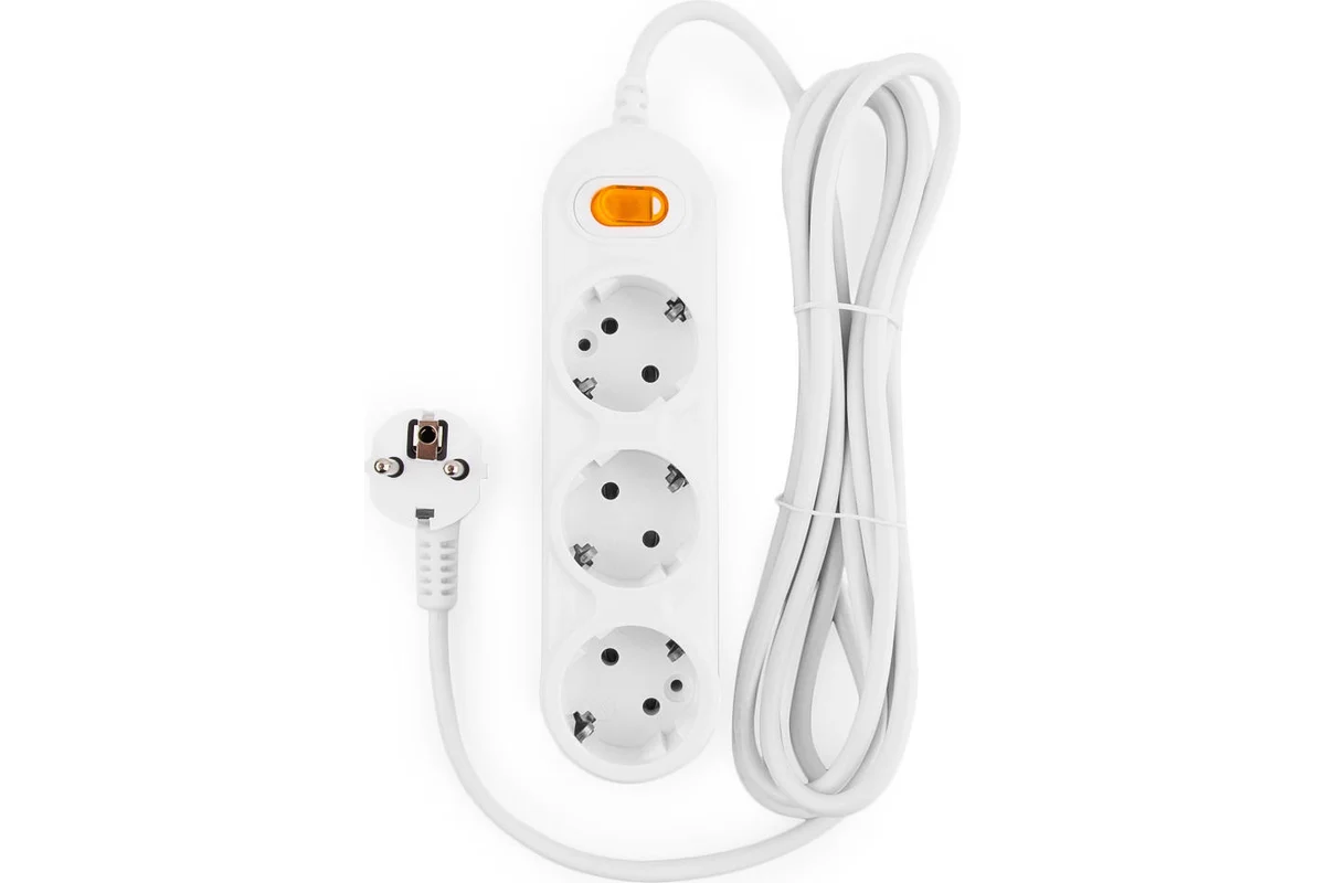 Удлинитель Power Cube PC-2-3м 3р 10А с/з с/выкл