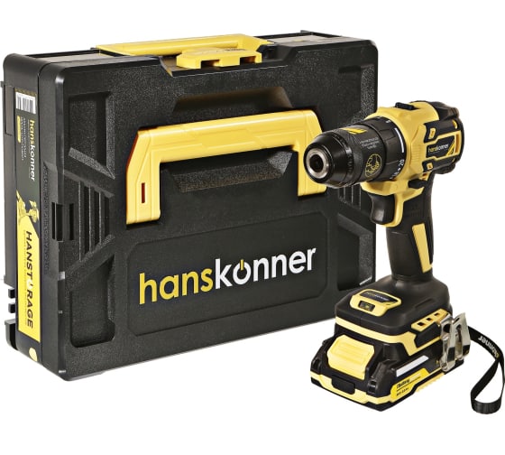Дрель акк. бесщёт. Hanskonner HCD2065BLC 18В Li 2Ач 65Нм 13мм 2акк.кейс