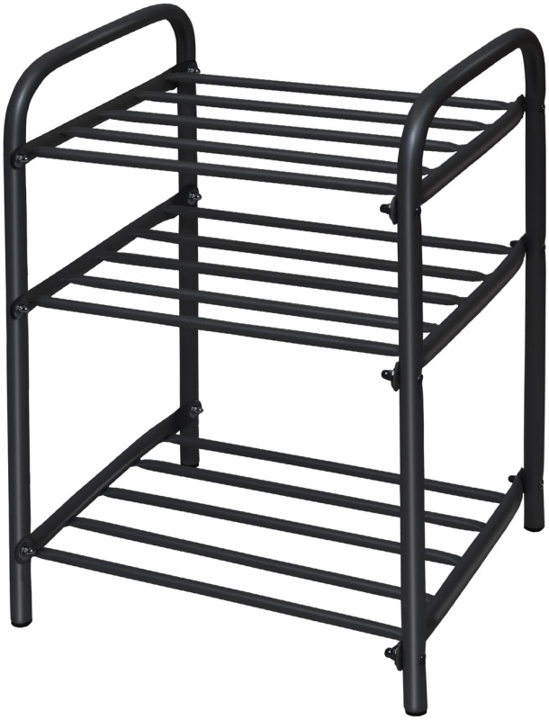 Этажерка Ника Комфорт 1 500х330х450 3-х секционная черный ЭТК 1
