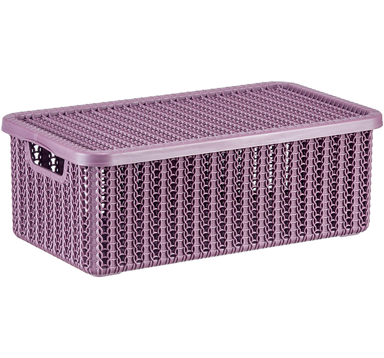 Коробка ВЯЗАНИЕ 6л Пурпурный 12,5х19,5х35см М2370 с крыш.
