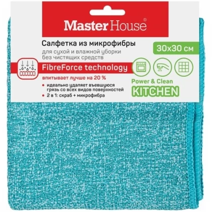 Салфетка Бенгальский тигр микрофибра 30x30 голубая