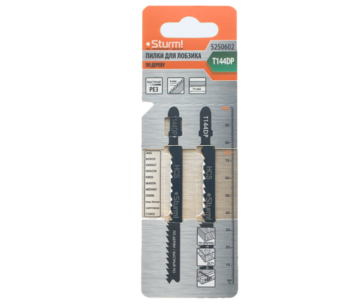 Пилки Sturm! Т144DP 50мм 2шт 5250602 дерево