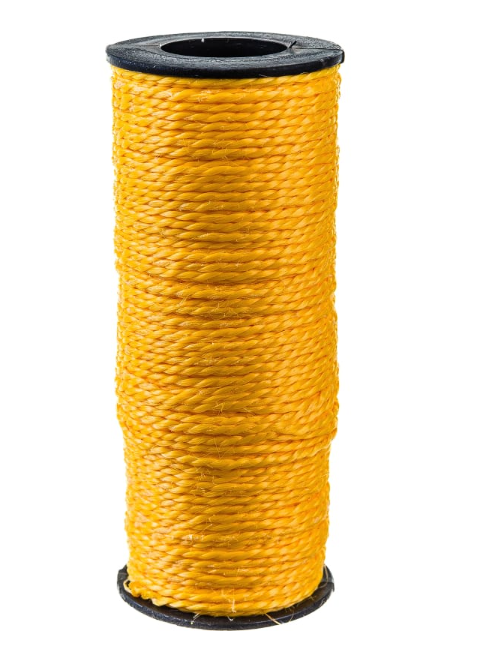 Нить ПП 1,3мм крученая 2-прядная желтая 50м