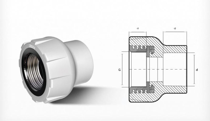 Муфта PP-R нап комбинированная Дн 20x3/4" внутренняя резьба Firat Plastik белый