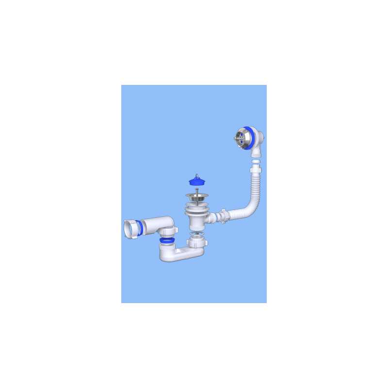 Обвязка для ванны 1 1/2 Обвязка для ванны 1 1/2"x40 с выпуском и переливом плоский Ani Е050 АНИ пласт