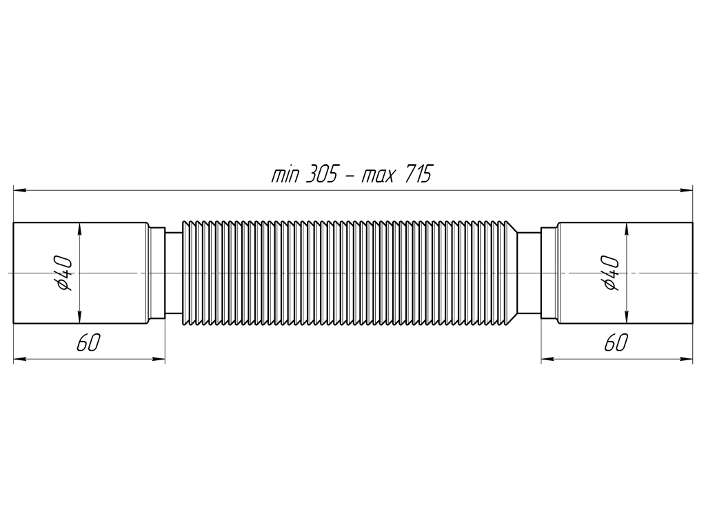 Гофра АНИ ПЛАСТ K404 40x40 мм 305-715 мм