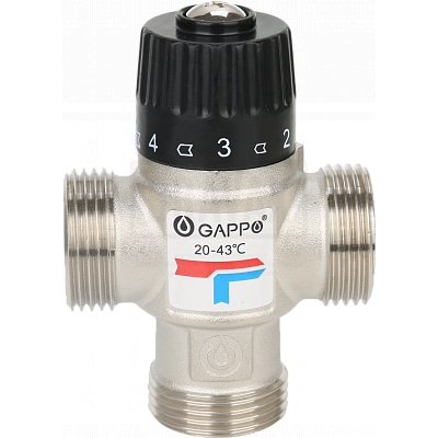 Термосмеситель GAPPO 3-ход 1" G1441.06 (20-43гр)