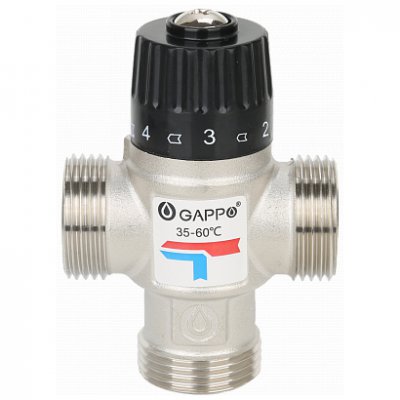 Термосмеситель GAPPO 3-ход 1" G1442.06 (35-60гр)