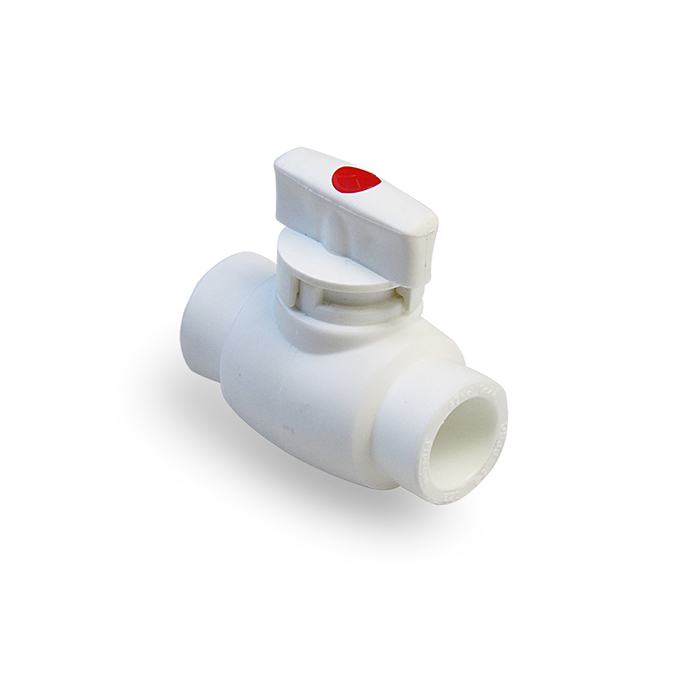 Кран шаровой PP-R 20 бабочка белый (мини)