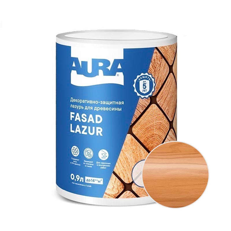 Антисептик Aura Fasad Lazur орех 0,9л