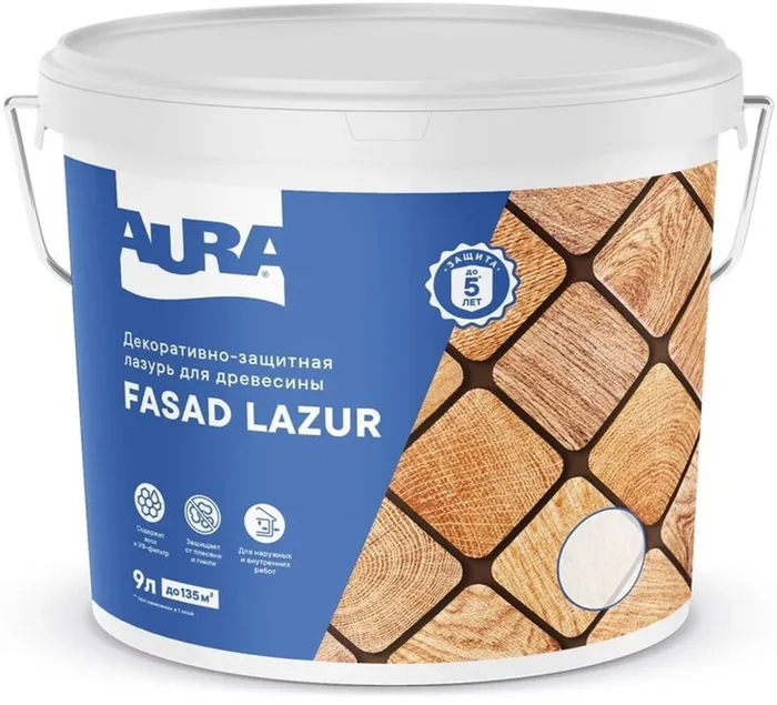 Антисептик Aura Fasad Lazur орех 9л