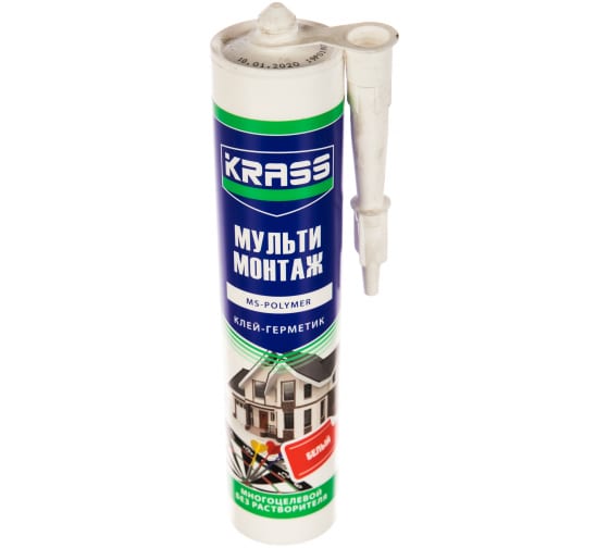 Клей-герметик KRASS MS-полимер мульти монтаж белый 280мл