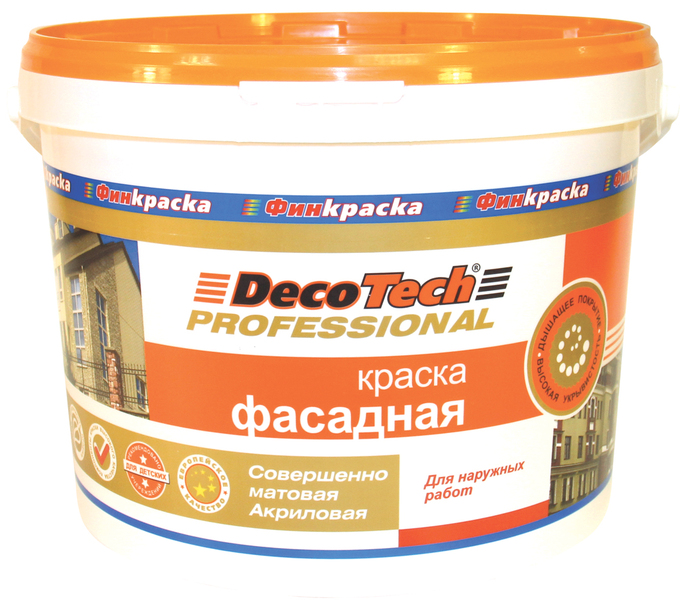 Краска в/э DecoTech Professional Фасадная 13,5кг