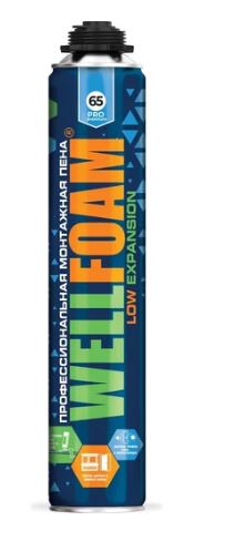 Пена монтажная проф. WELLFOAM  PRO 65 LOW Expansion 1000мл