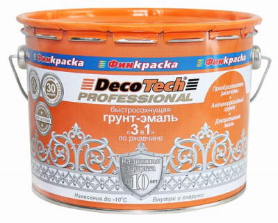 Эмаль DecoTech 3в1 зеленая RAL6005 1,8кг