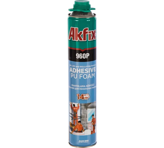 Клей-пена проф. Akfix 960P всесезонная 800мл/850гр Клей-пена проф. Akfix 960P всесезонная 800мл/850гр