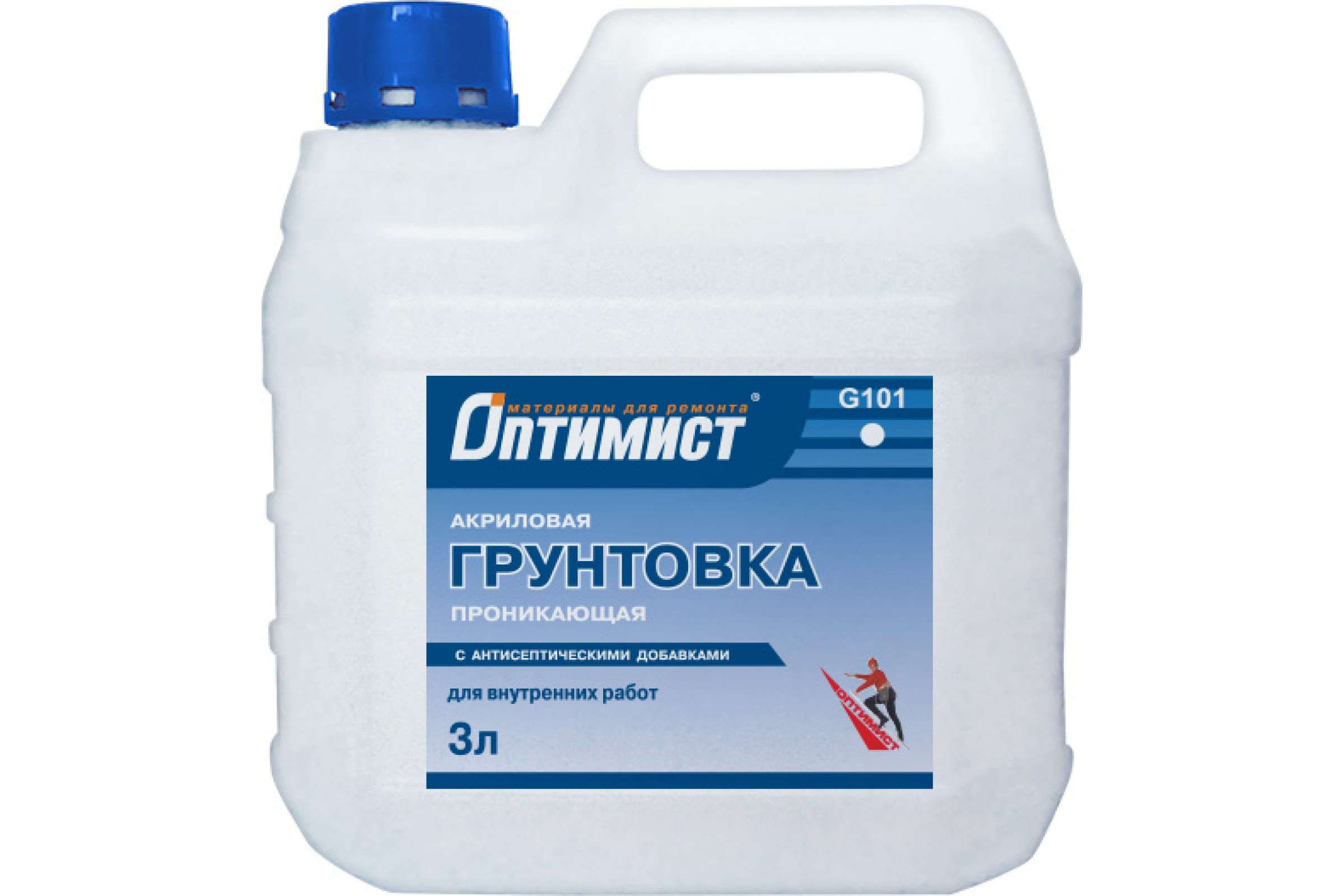 Грунтовка акриловая Оптимист G101 с антисептическими добавками 3л