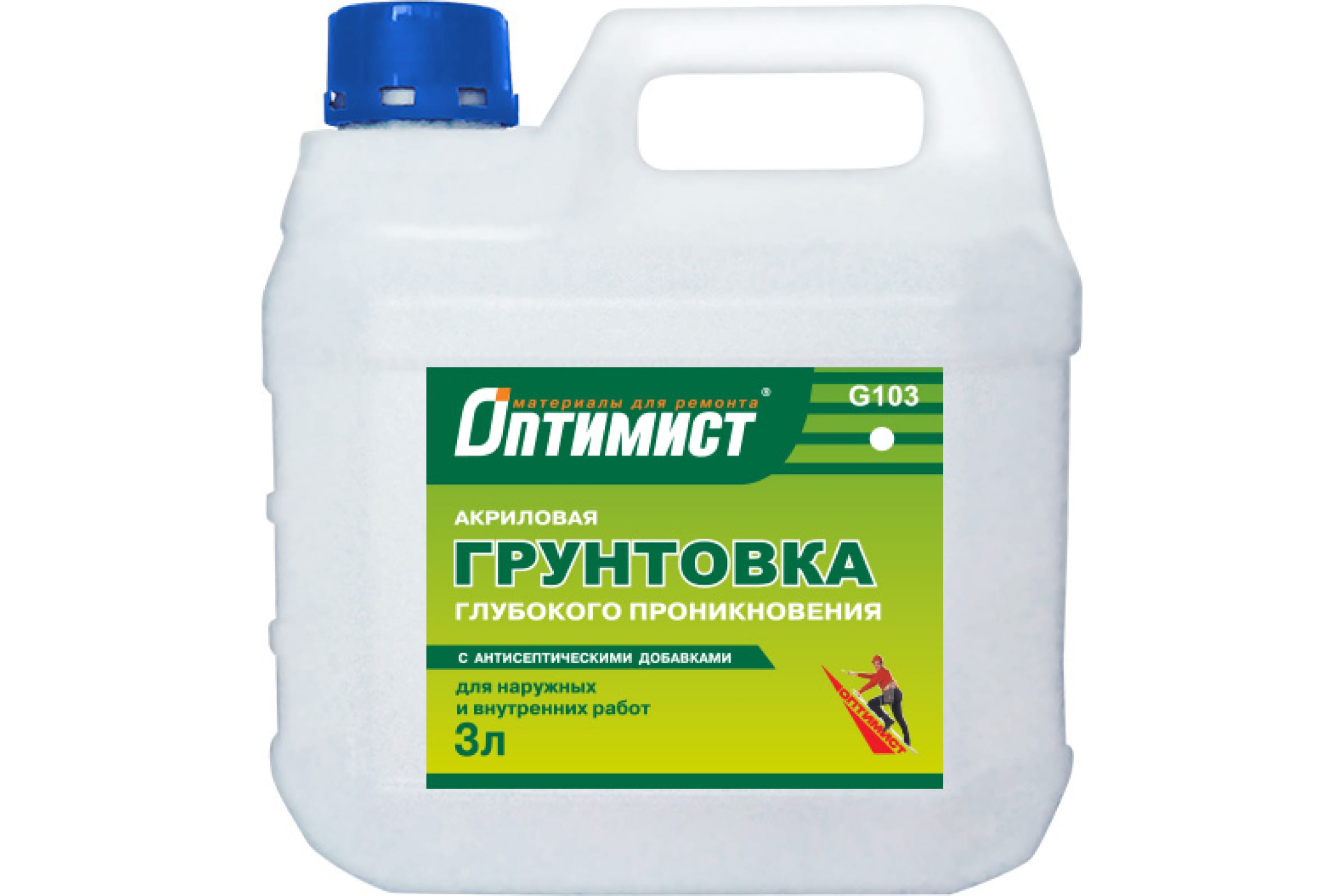 Грунтовка акриловая Оптимист G103 с антисептическими добавками 3л