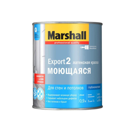 Краска в/д EXPORT-2 гл.мат латексная BC 0,9л