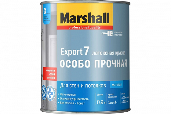 Краска в/д EXPORT-7 мат латексная BW 0,9л