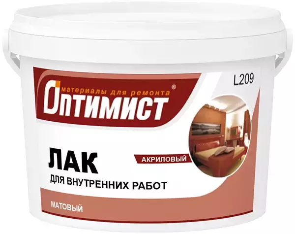 Лак Оптимист L209 акриловый матовый для внутренних работ 3кг