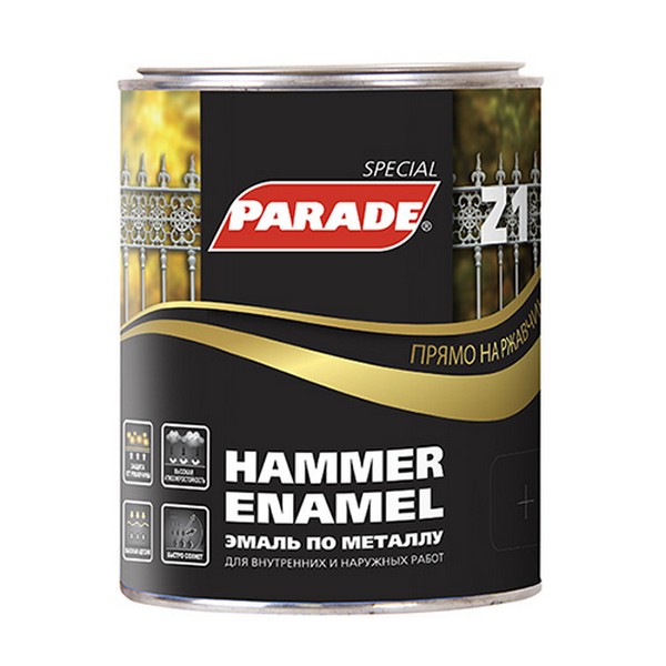 Эмаль PARADE Z1 коричневая молотковая 0.75л