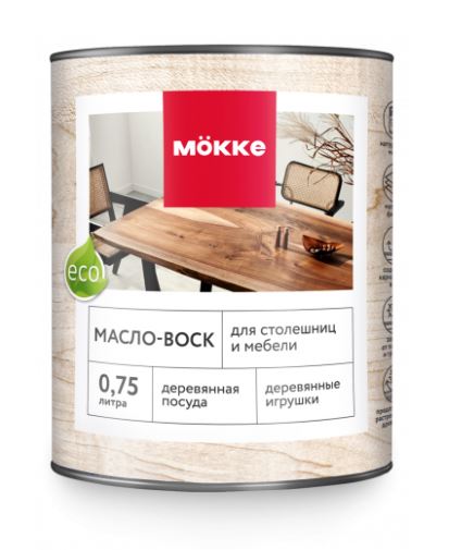 Масло-воск д/столешниц/мебели MOKKE бесцвет. 0,75л