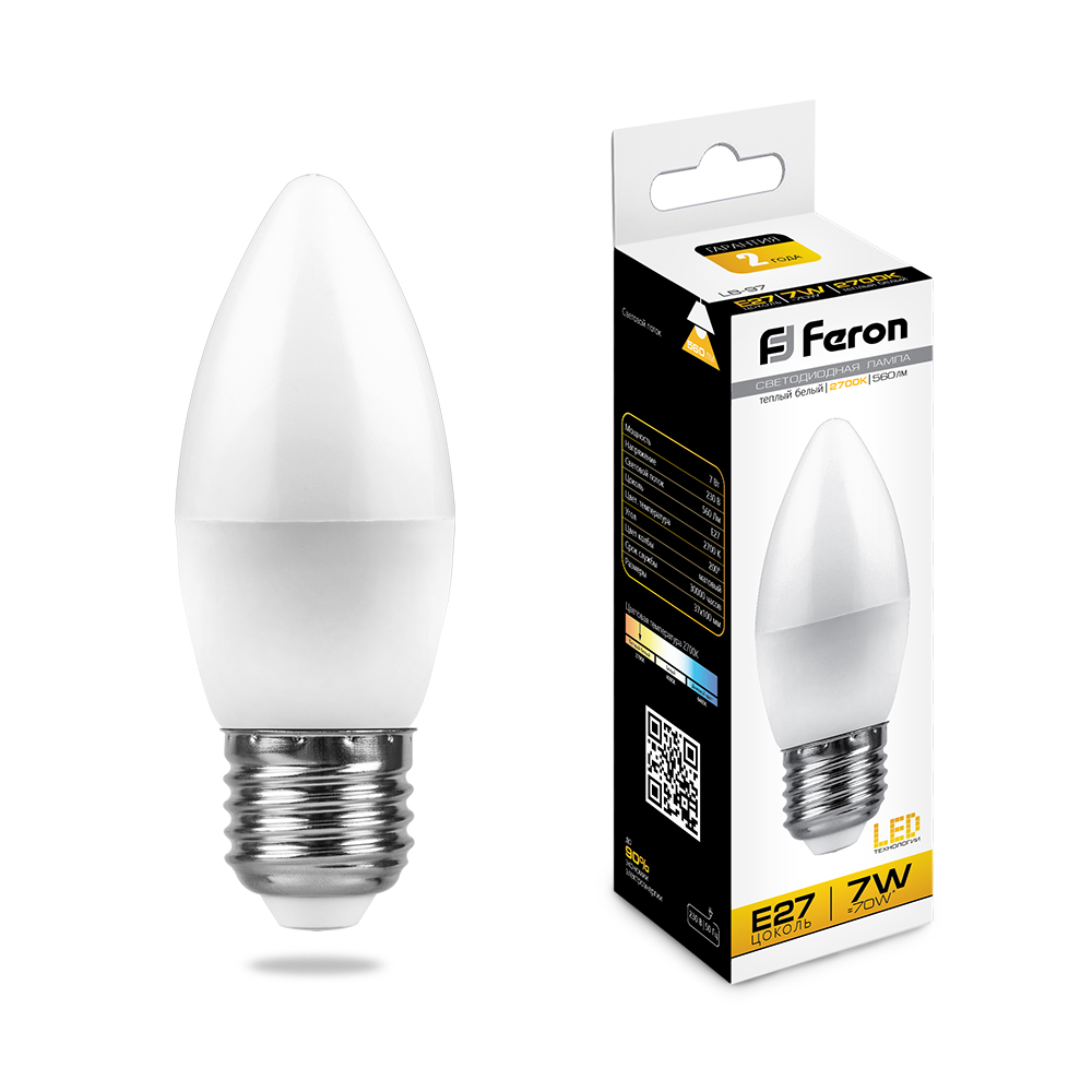 Лампа Feron LB-97 7W E27 2700K