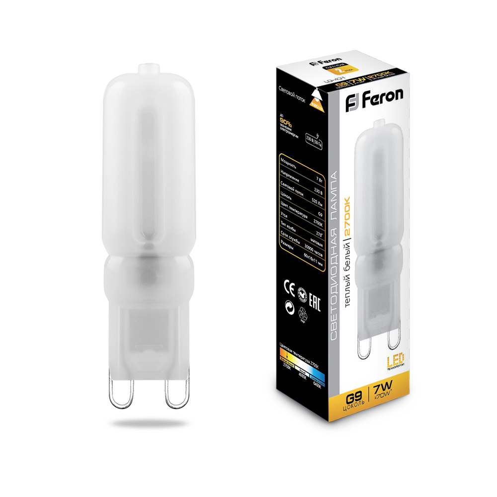 Лампа Feron LB-431 7W G9 2700K