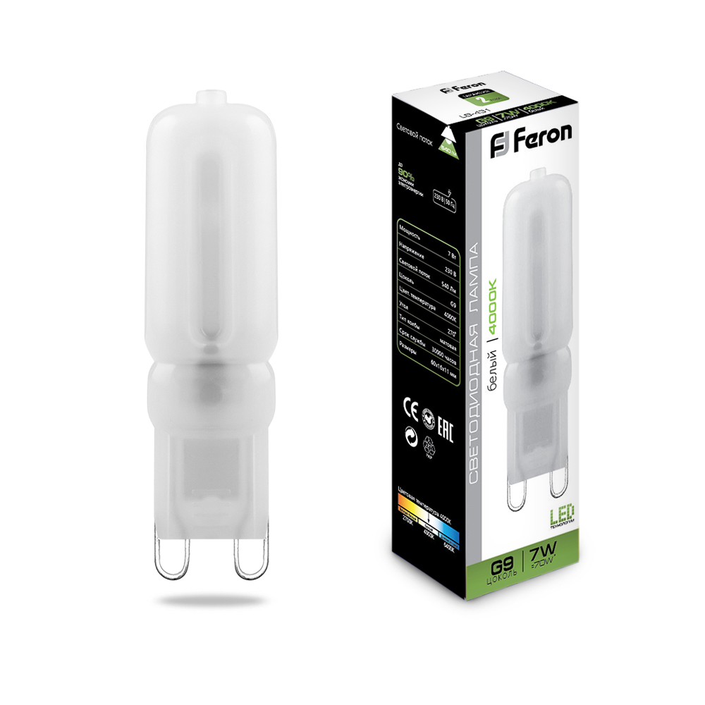 Лампа Feron LB-431 7W G9 4000K