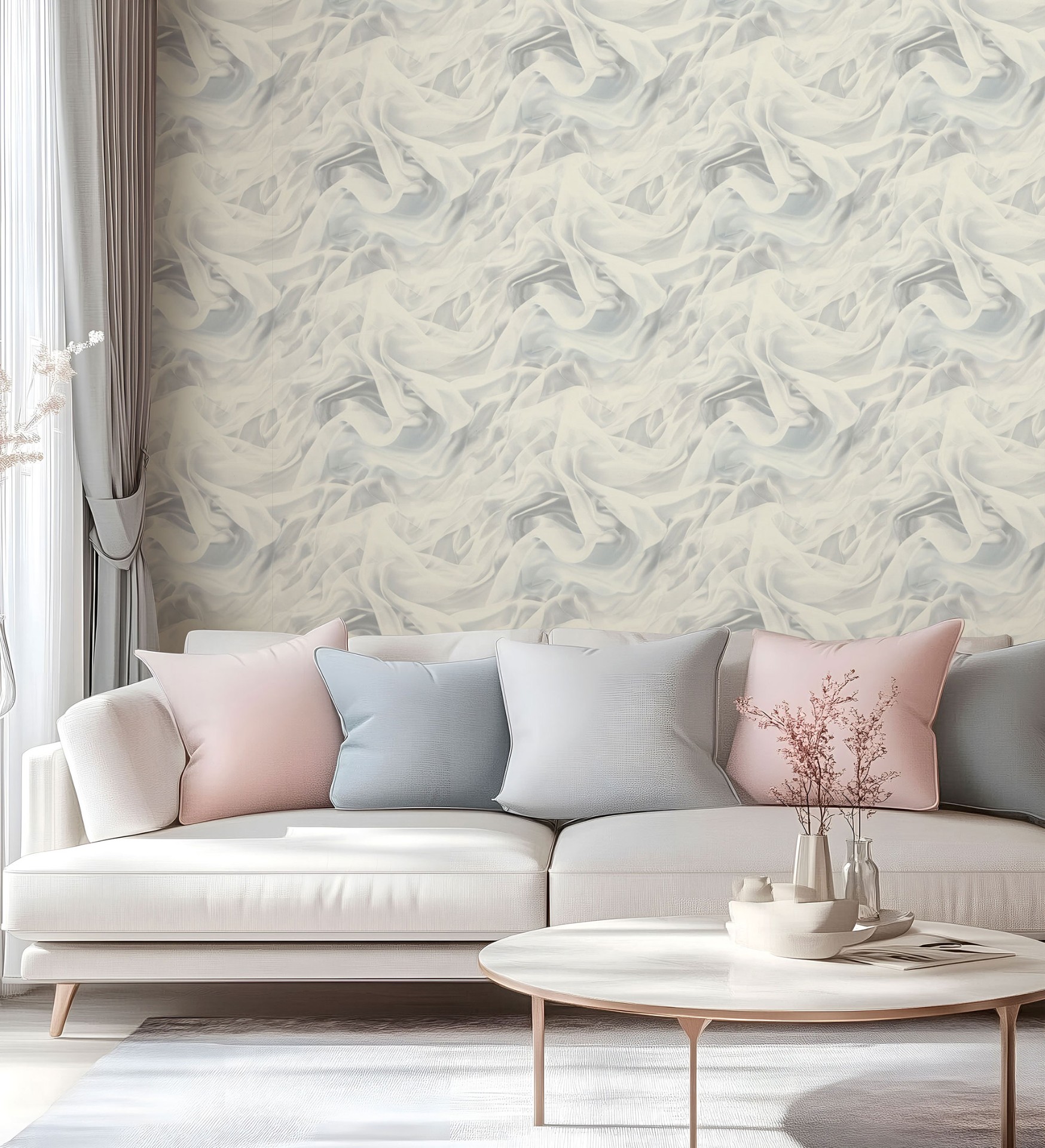 Обои флизелиновые Euro Decor Сияй 7271-00 серые 1.06x10м