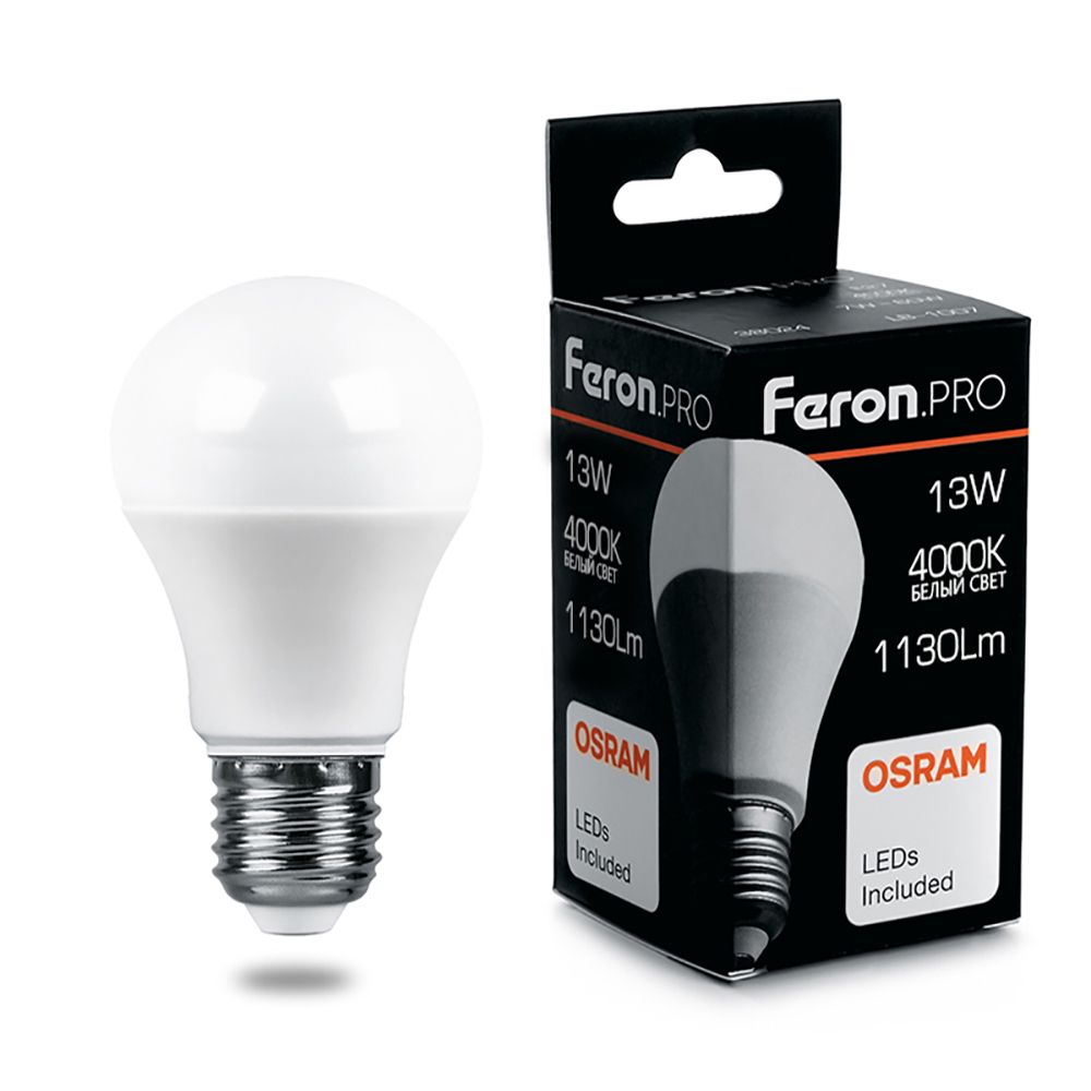 Лампа Feron OSRAM LED LB-1013 A60 13W 4000К E27 230V
