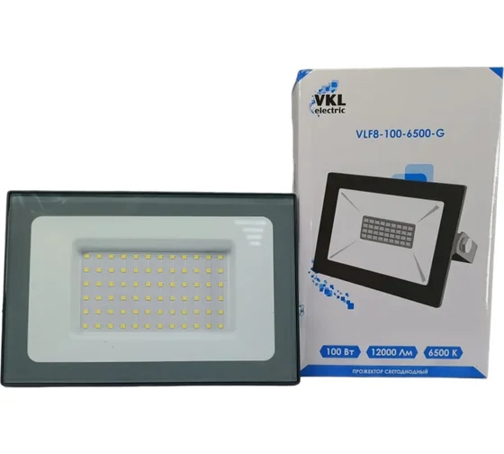 Прожектор LED VLF8-100-6500-G серый IP65 VKL electric