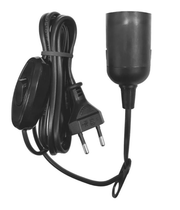Переносной светильник DORI (патрон для лампы E27 + шнур 3,5 м + вилка + выключатель) 