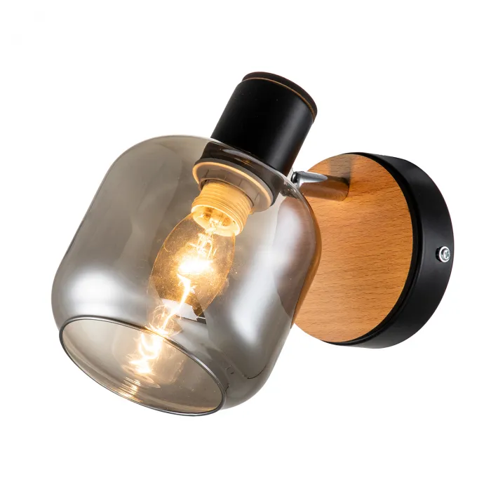 Спот Escada 10177/1A E14х40W Black/Chrome/Wood