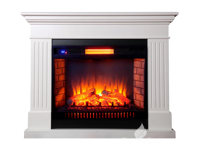 Электрокамин RIMINI белый + очаг Antares BLACK 31 LED F/X QUARTZ