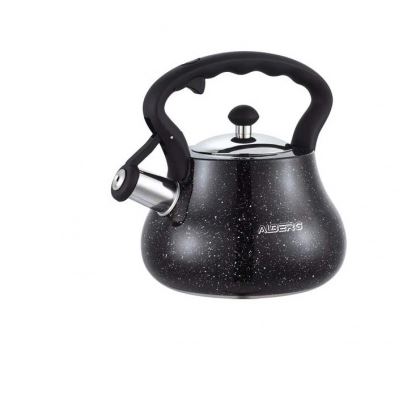 Чайник со свистком черный гранит 2,6л нерж индукция