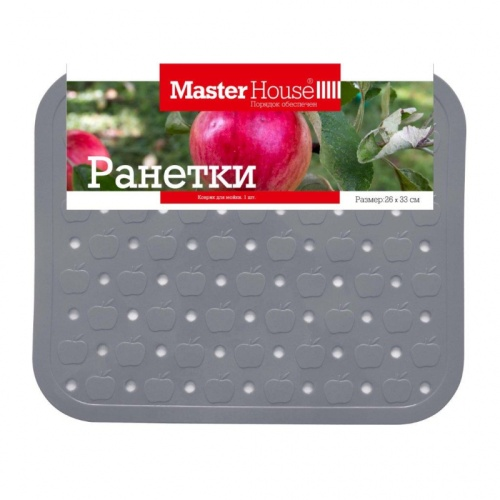 Коврик д/мойки Ранетки серый 26*31см 60420