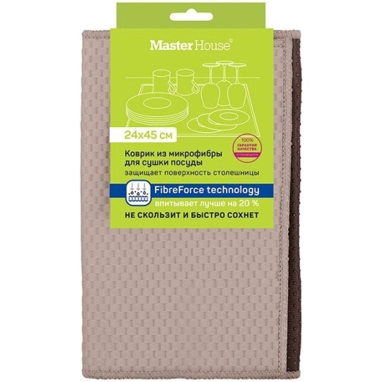 Коврик из микрофибры для сушки Браун 24*45см 60447 Коврик из микрофибры для сушки Браун 24*45см 60447