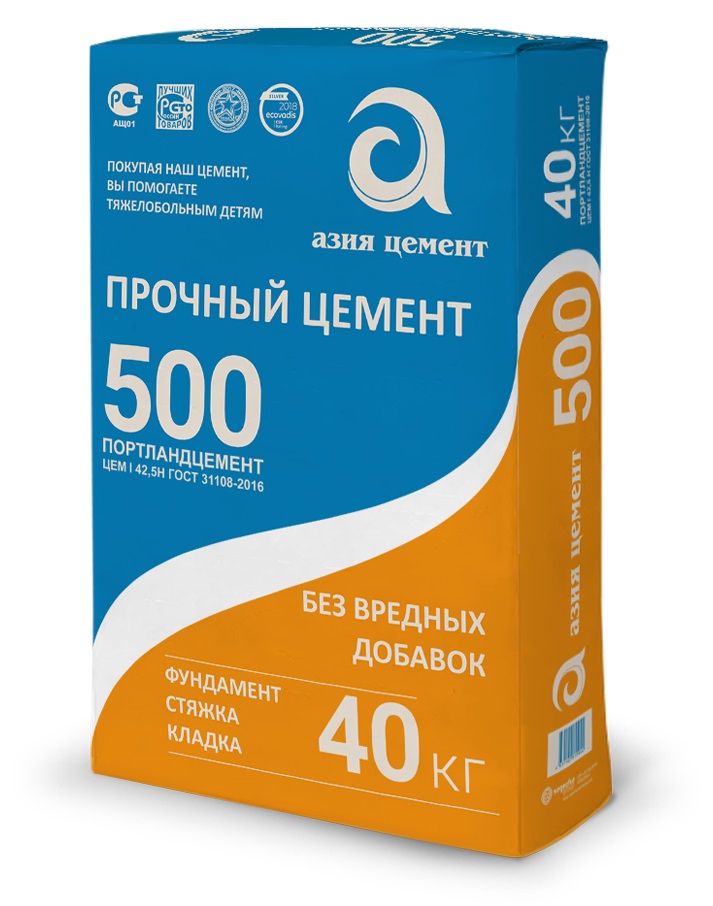 Цемент М500 АЗИЯ ЦЕМЕНТ 40кг