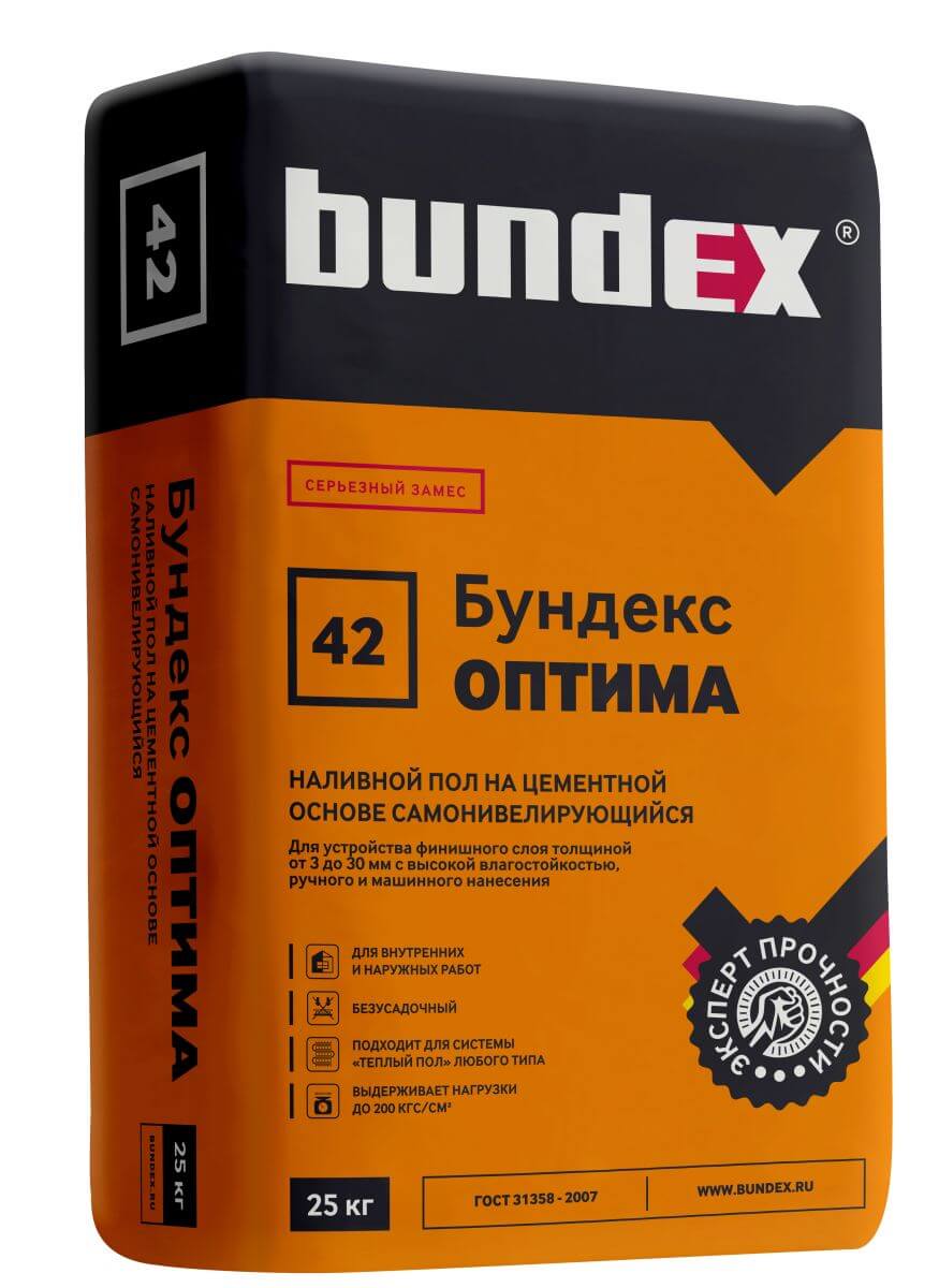 Наливной пол Bundex ОПТИМА 25 кг