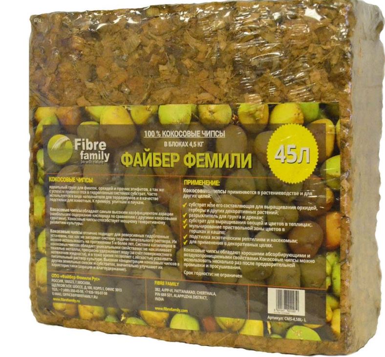 Блок кокосовые чипсы 45л Fibre Family