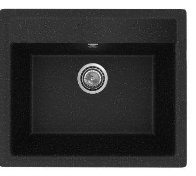 Мойкa УЛЬТРА ML-GMU04 565*495 черный камень