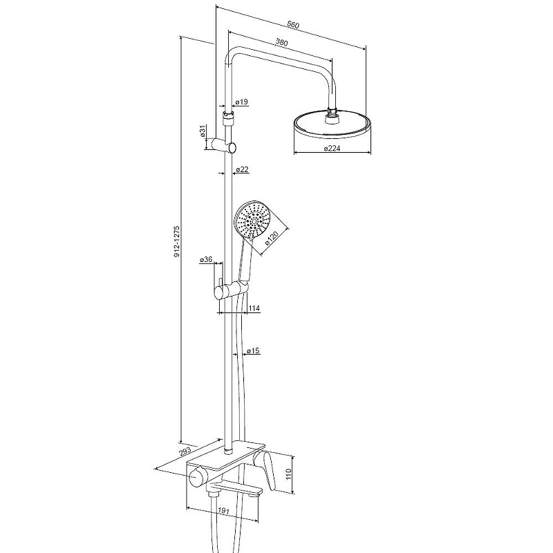 Душевая система Damixa Jupiter 977730300