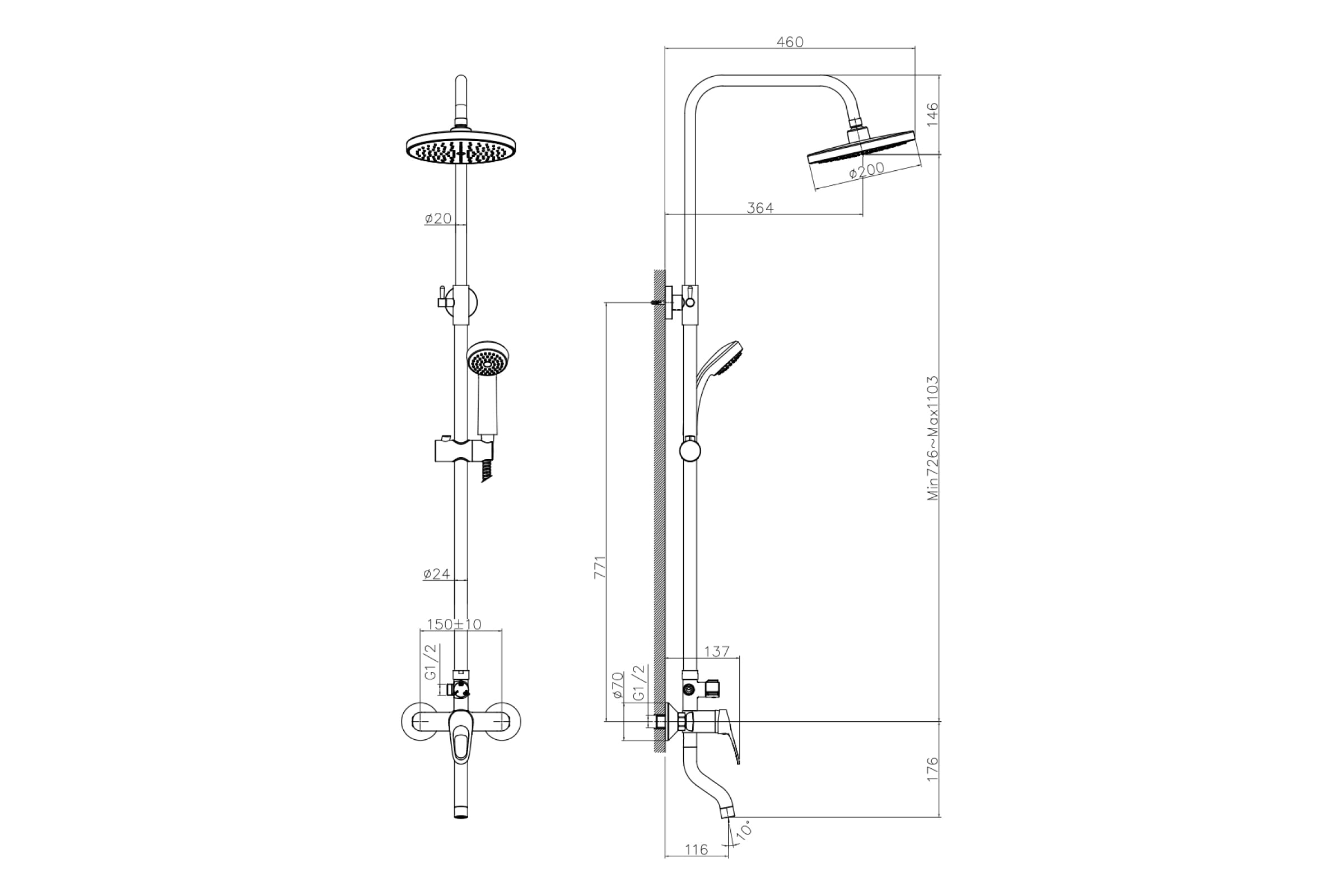 Душевая система Decoroom DR21071