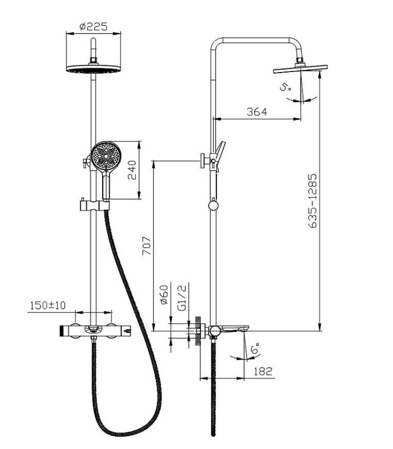 Душевая система RAGLO R32.24 хром