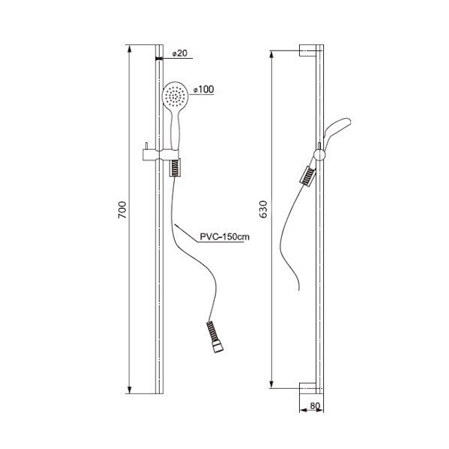 Душевой гарнитур PAINI Catania 700 хром CTCR121L7