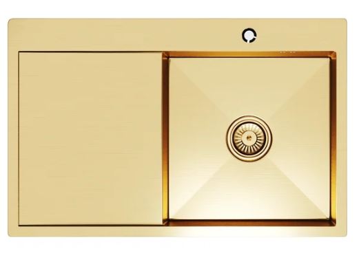 Мойка нержавеющая Mixline Pro наст. 78х50 прав 1/2 золото сифон