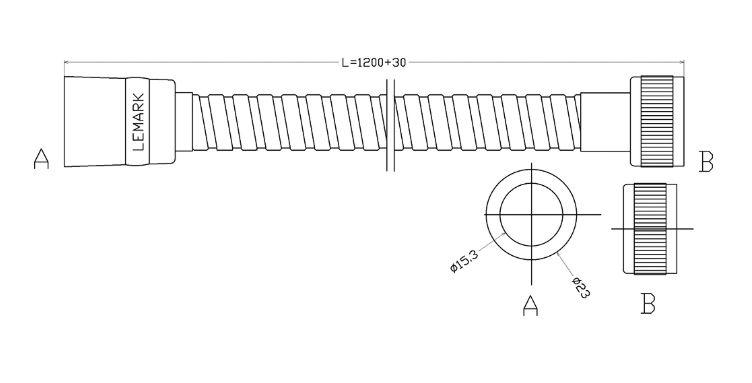 Шланг д/душа Lemark 1.2 м LE8047S